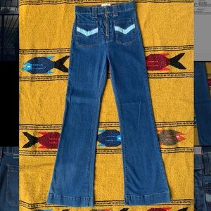 REVICE high waisted flared blue jeans sz 28